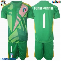 Camisa de Futebol Itália Gianluigi Donnarumma #1 Goleiro Equipamento Secundário Infantil Europeu 2024 Manga Curta (+ Calças curtas)